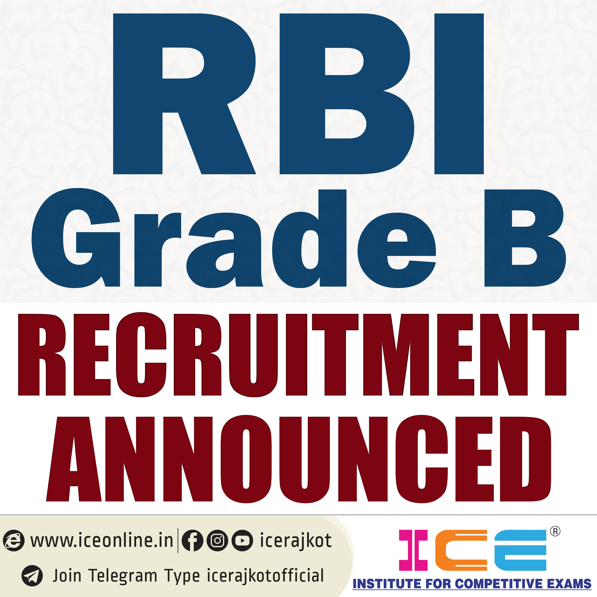 RBI Grade B Recruitment Announced 2019